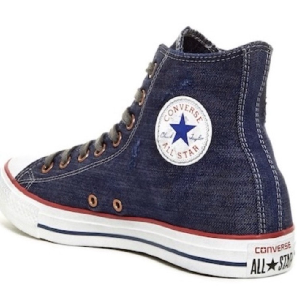Converse Chuck Taylor All Star Classic Hi Top Distressed Denim Sneakers